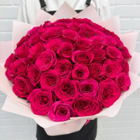 Bouquet raspberry pink rose 51 pieces